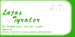lajos tyroler business card